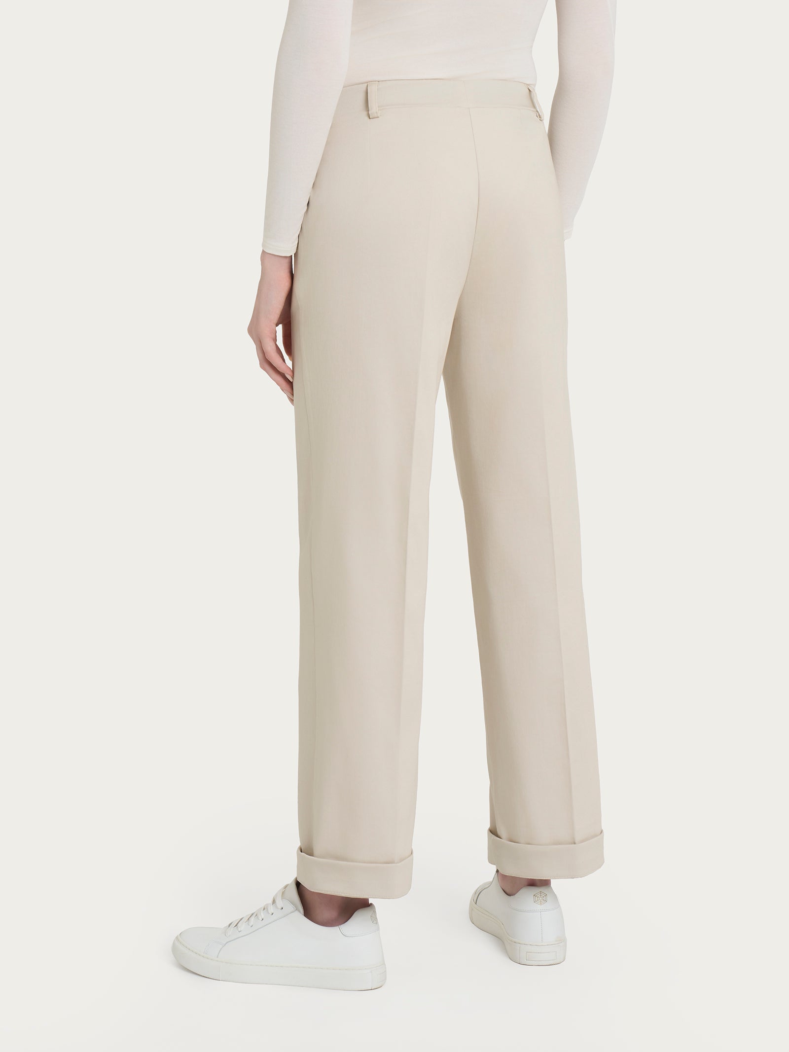 Ragno Satin Power pantalone dritto tasche risvolto Champignon
