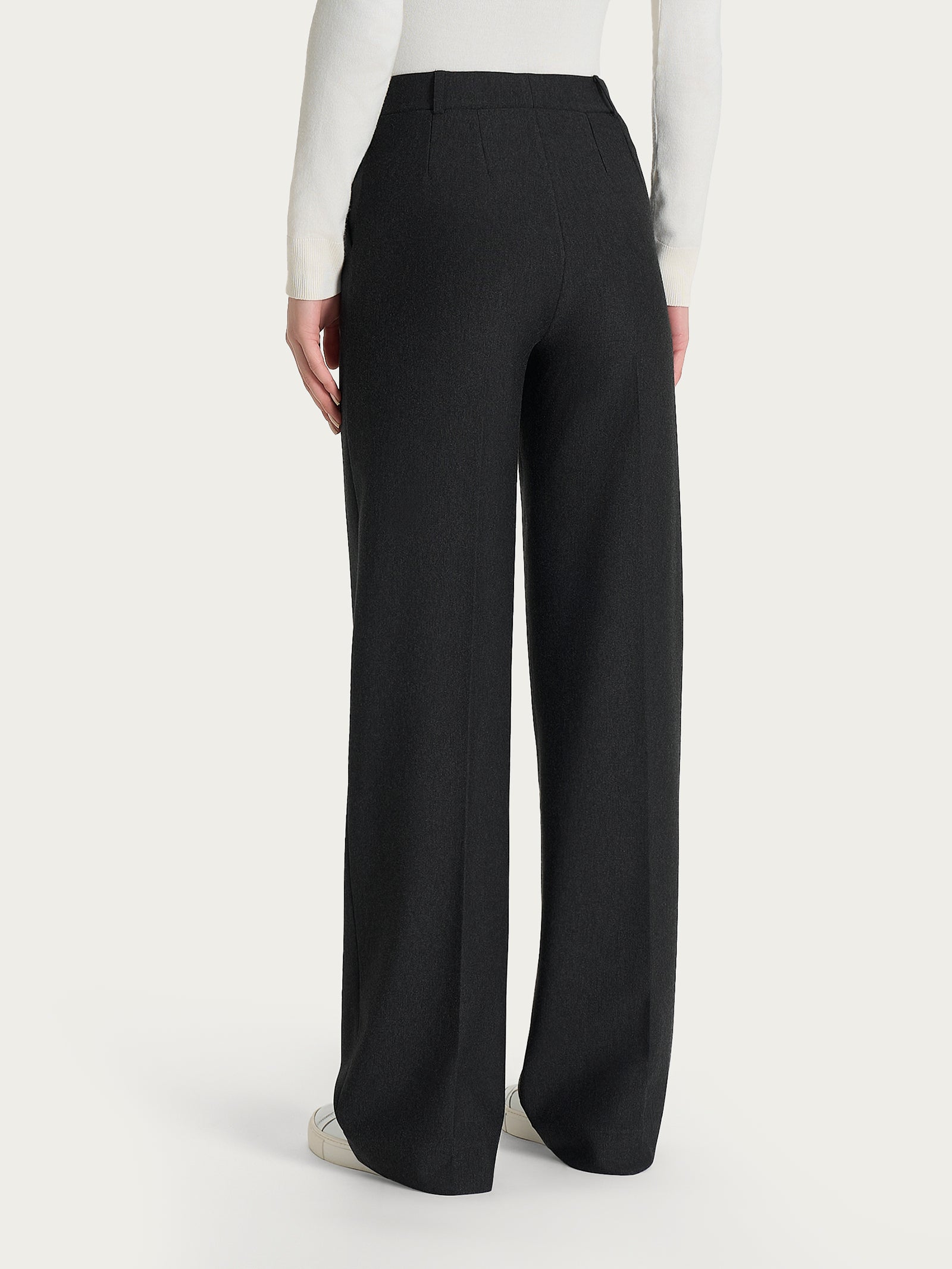 Ragno Compact pantalone palazzo con tasche Oscuro Mel gamba ampia