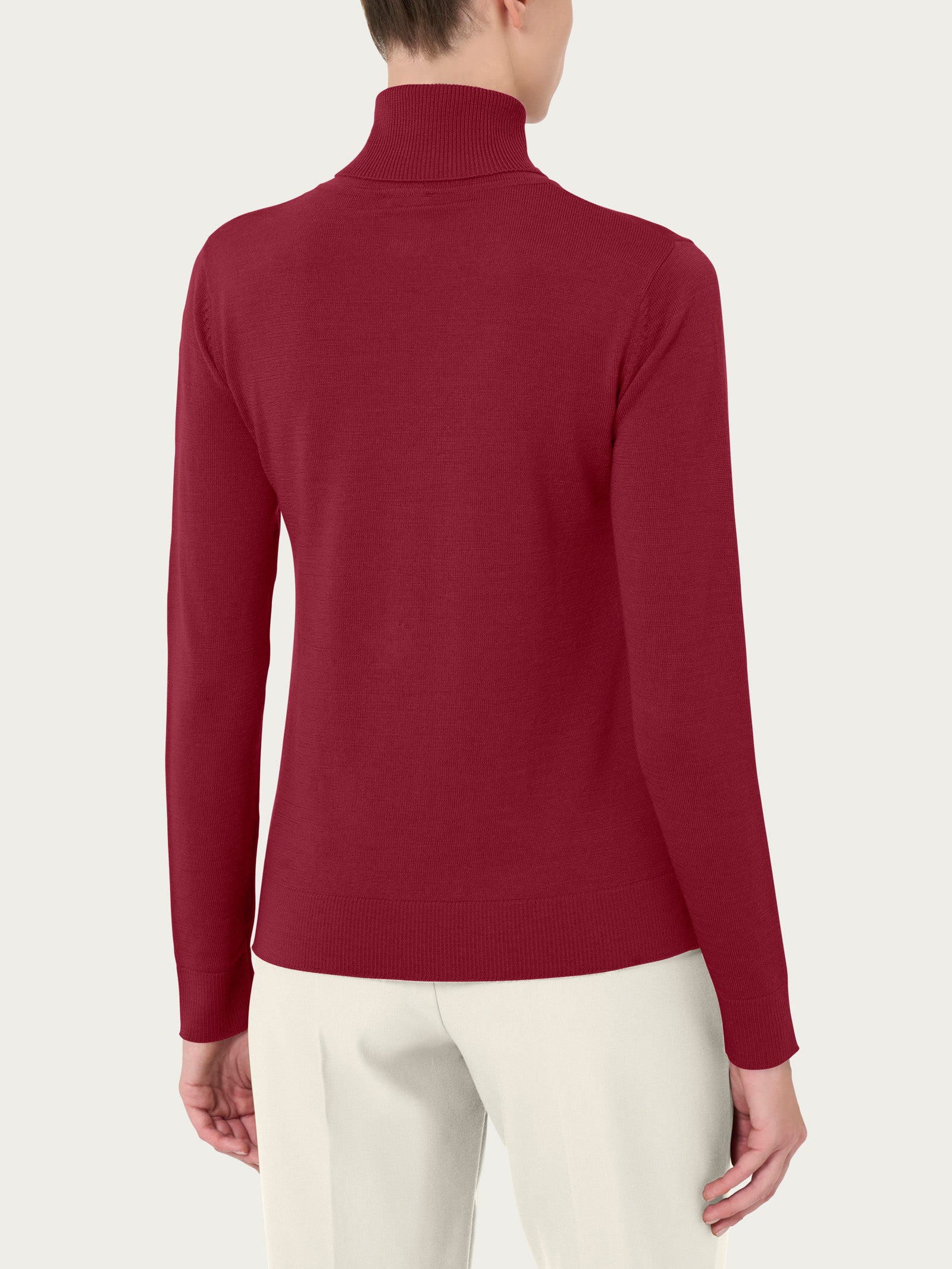 Ragno Merino Soft Dolcevita Maglia Tibetan Red Pura Lana