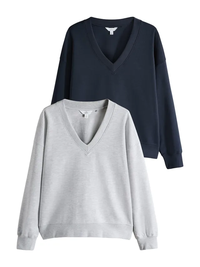 The Set donna felpe scollo a V interlock 2 pz