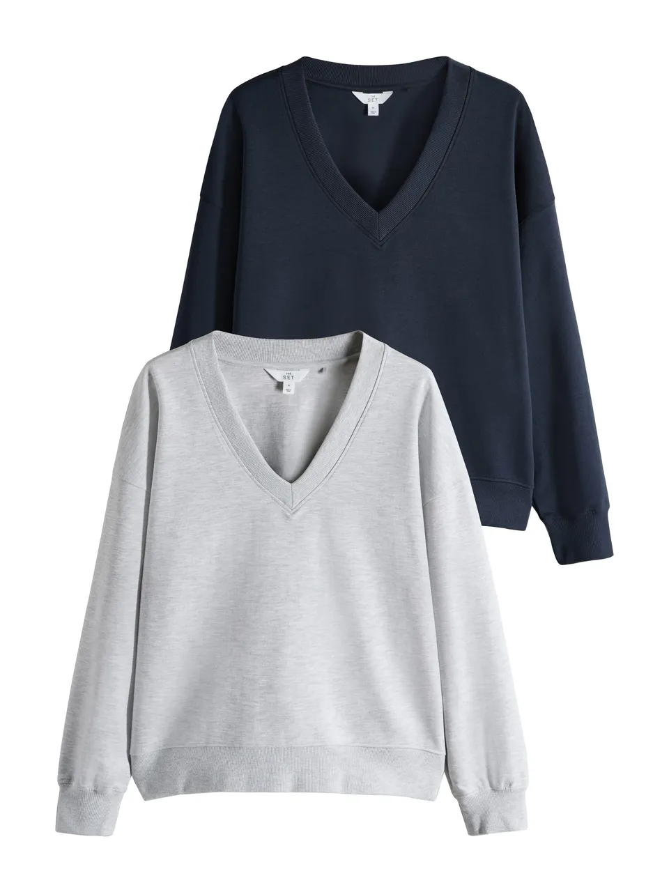 The Set donna felpe scollo a V interlock 2 pz