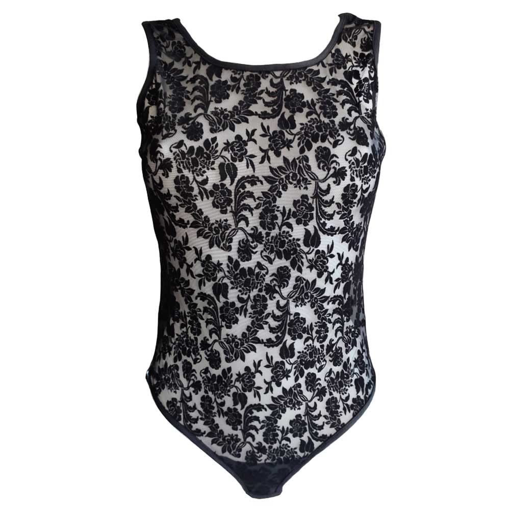 Lady C Body ricamato tulle e modal spalla larga