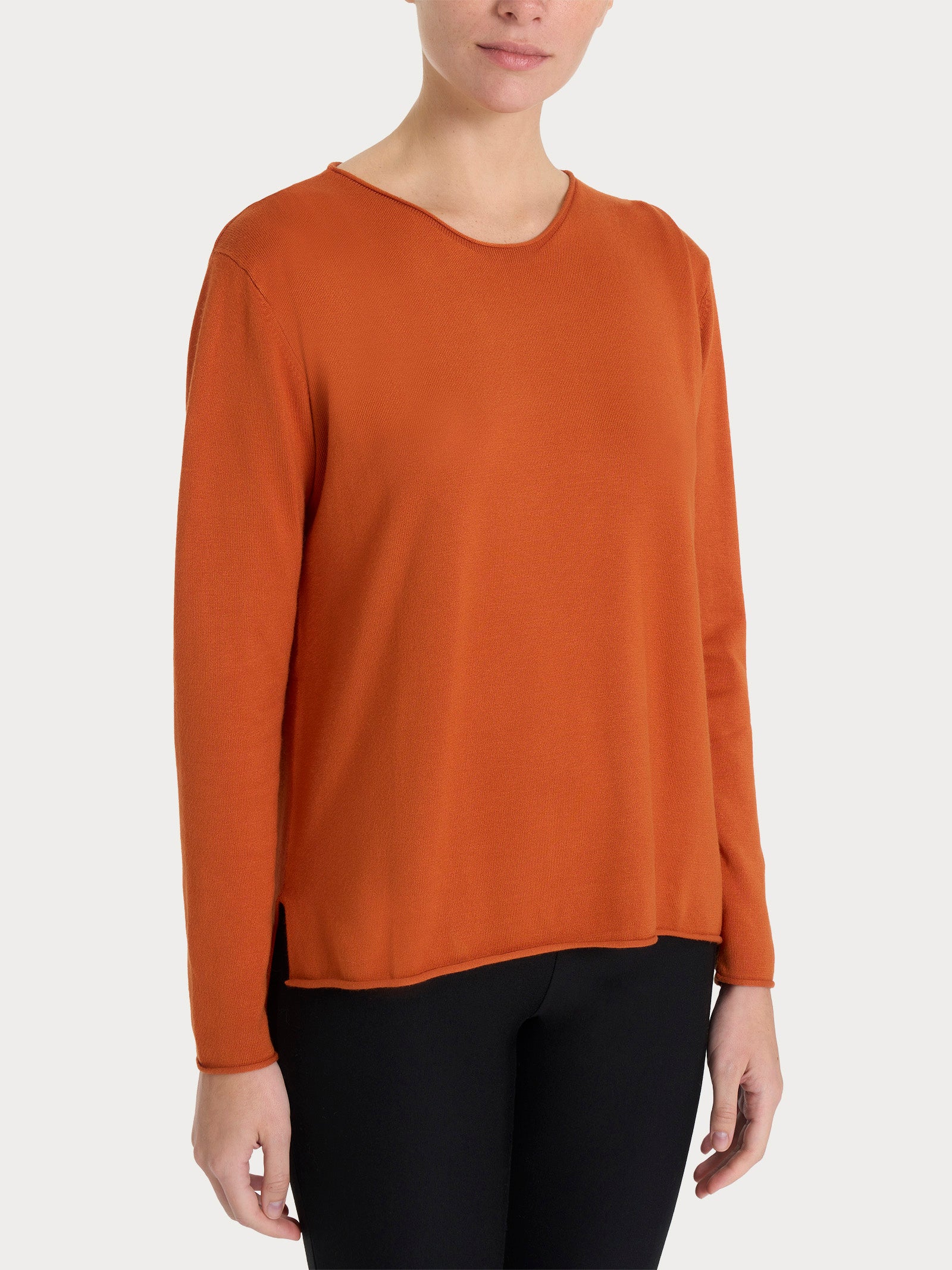 Ragno Four Seasons Maglia Girocollo Asimmetrica Rust viscosa