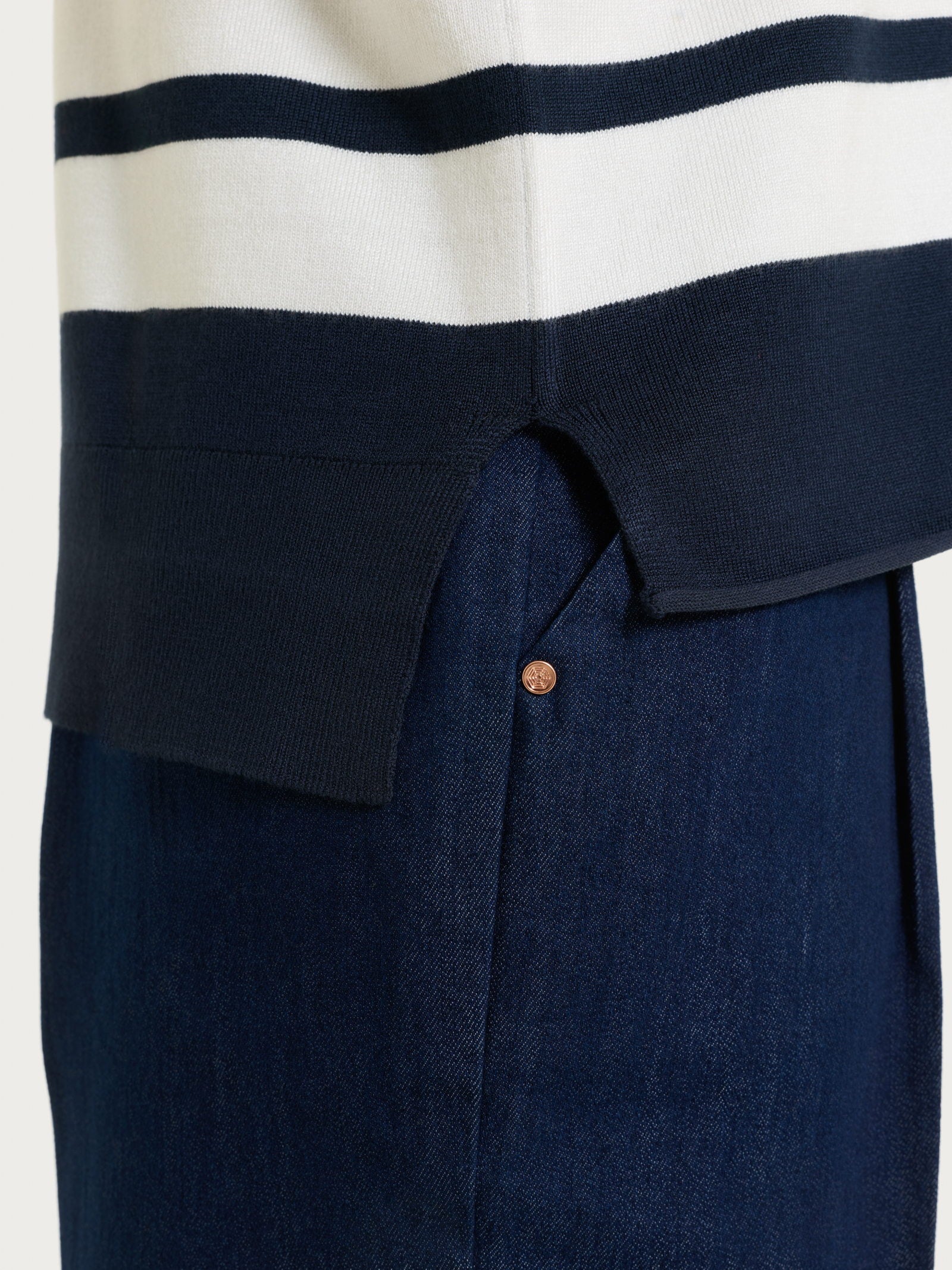 Ragno Four Seasons dolcevita righe Bleu elasticizzata