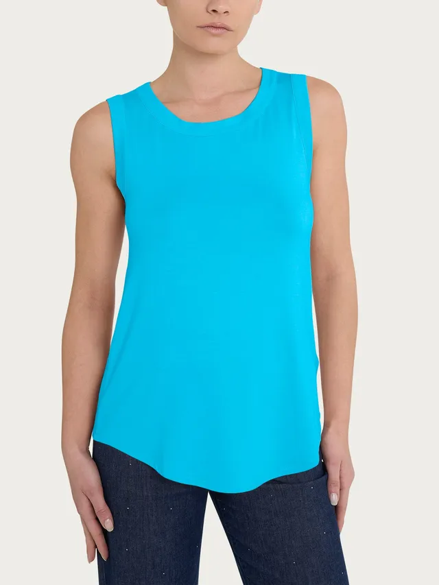 Ragno Viscosa Summer top spalla larga azzurro Aquarius