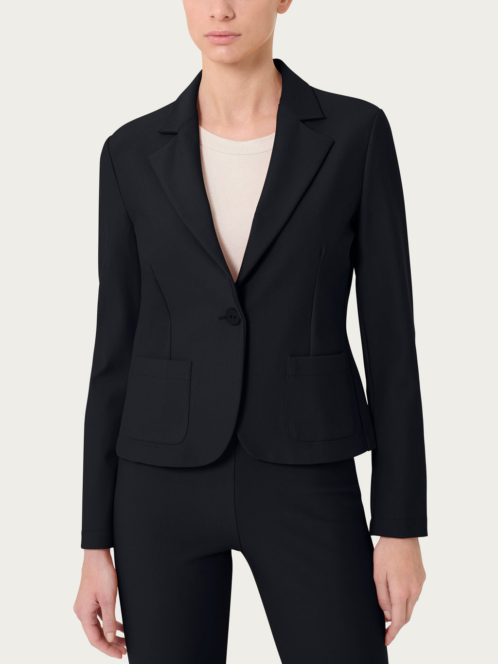 Ragno Compact blazer corto Black monopetto
