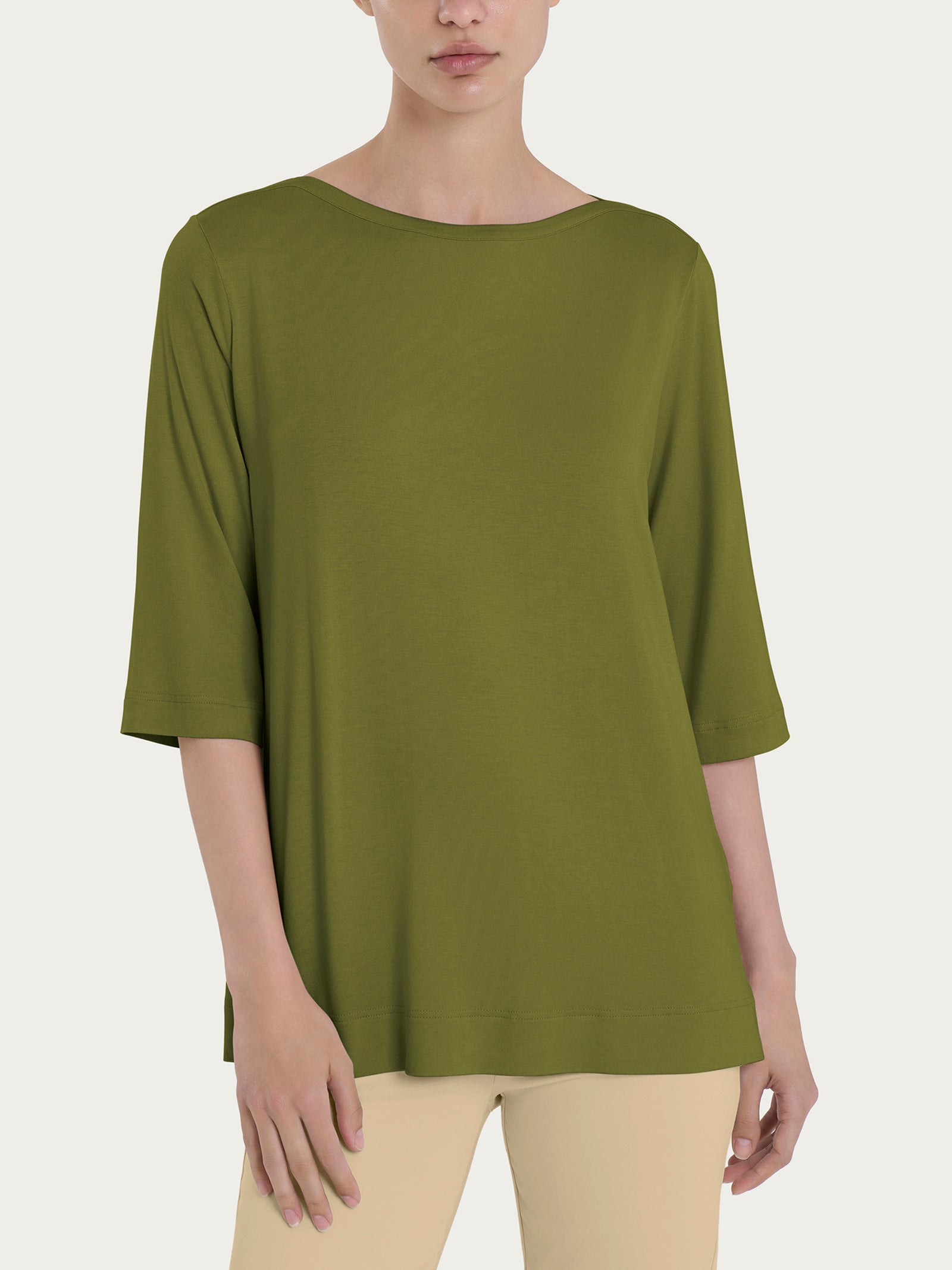 Ragno Viscosa Summer Maglietta manica 3/4 Sphagnum scollo barchetta