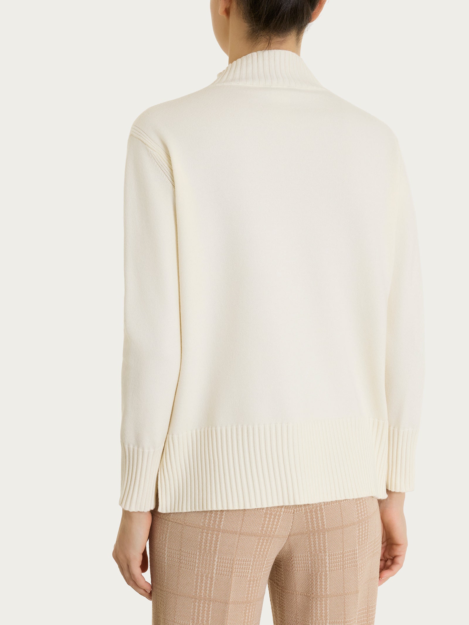Ragno Soft Wool Lupetto Manica Lunga Avorio maglia boxy