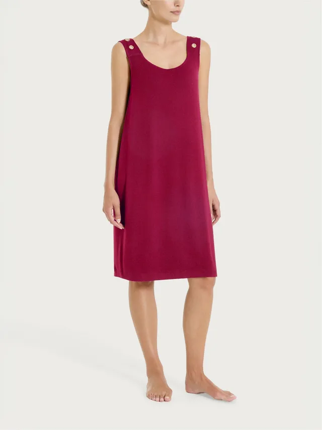 Ragno Viscosa Summer smanicato con occhielli abito Beet Red fresco
