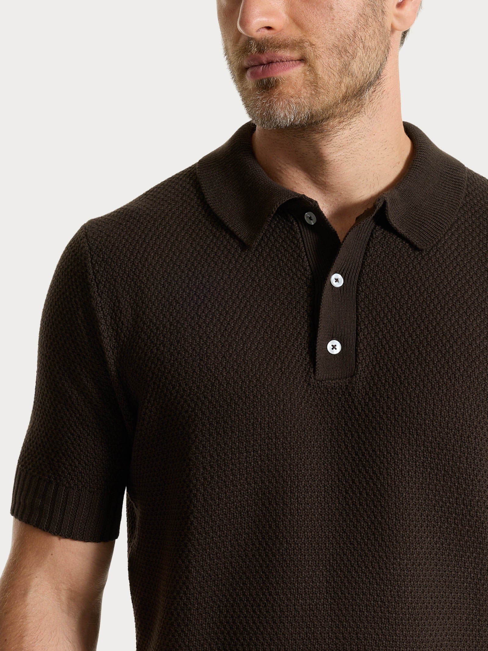 Ragno Puro Cotone polo Chocolate Torte punto maglia