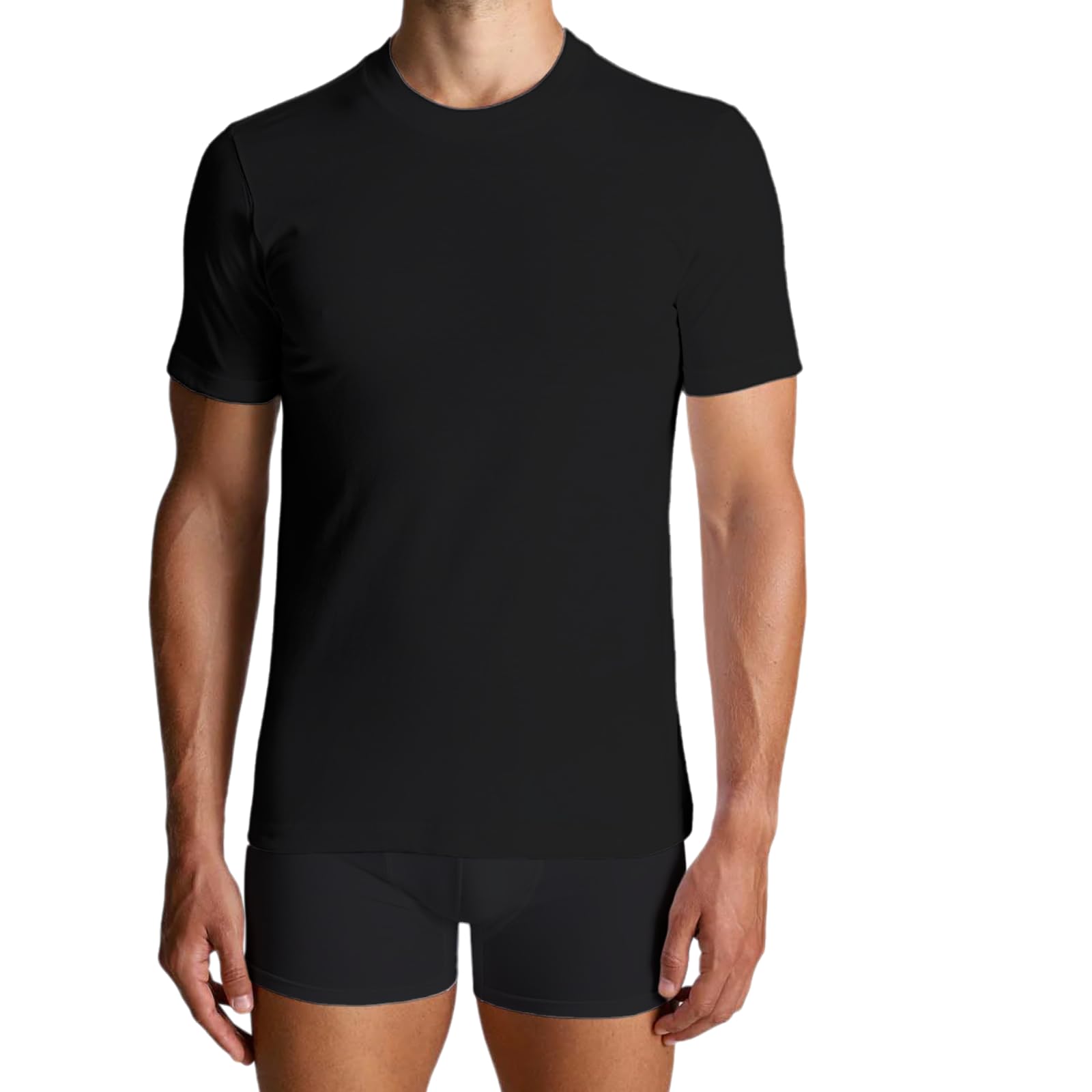 Lady C Maglia Uomo Cotone Caldo Maniche Corte Intima