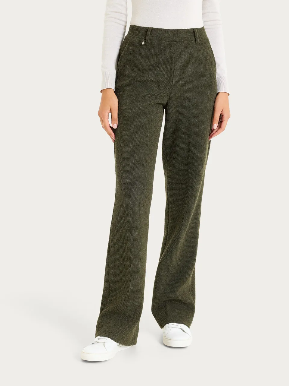 Ragno Relaxed Pantalone Ampio Dark Olive pile