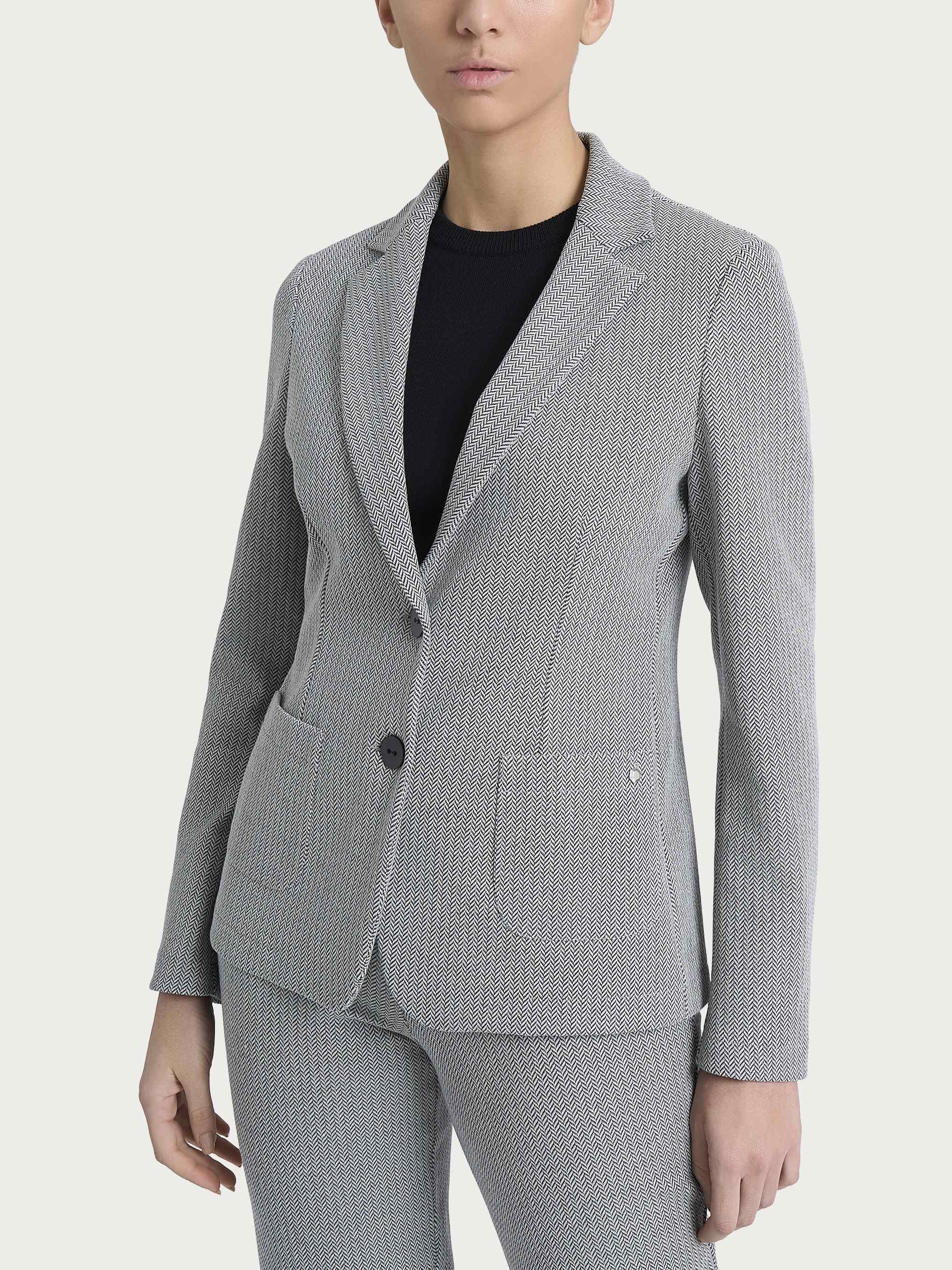Ragno Compact Blazer spina pesce donna Fant.Nero