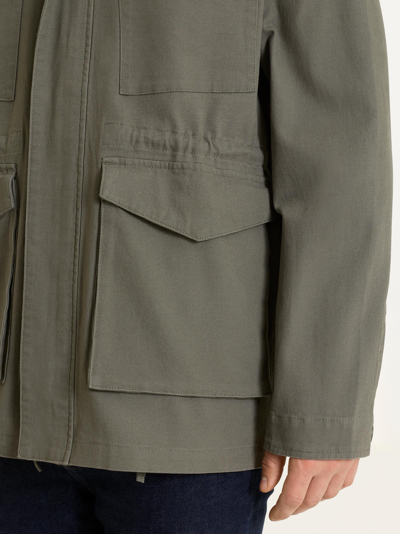 Ragno Canvas Stretch Cappotto Cappuccio Uomo Seagrass