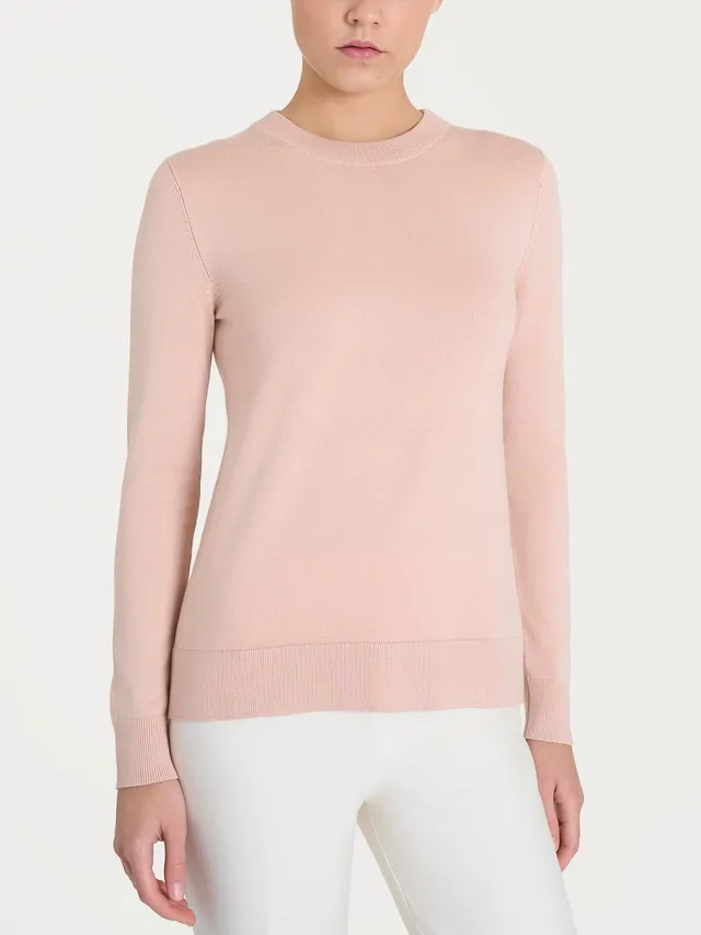Ragno Four Seasons maglione girocollo rosa cameo viscosa