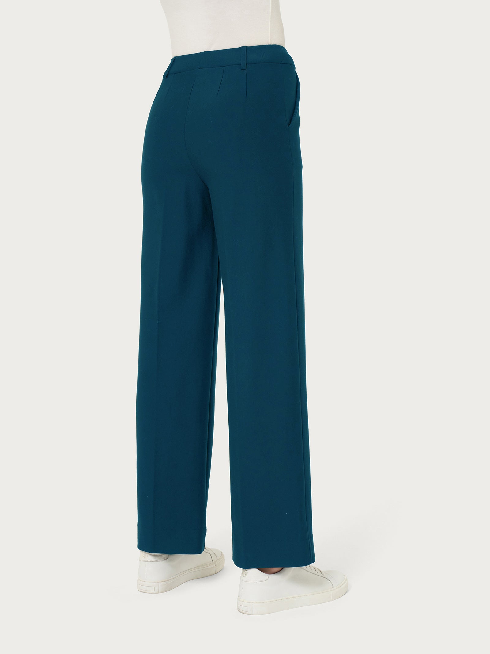 Ragno Compact pantalone largo cropped blu tasche elasticizzato