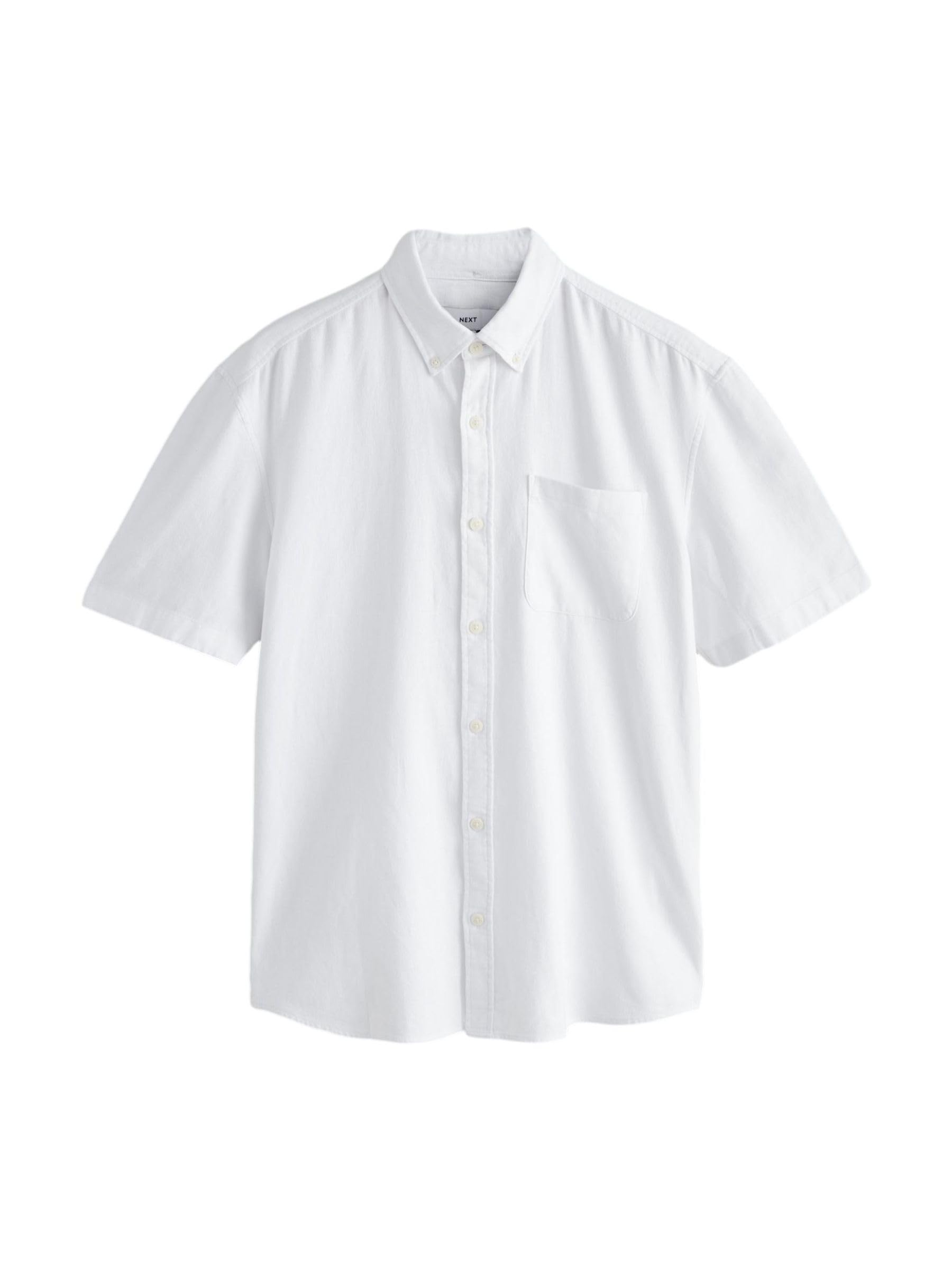 Next camicia uomo maniche corte cotone lino button-down