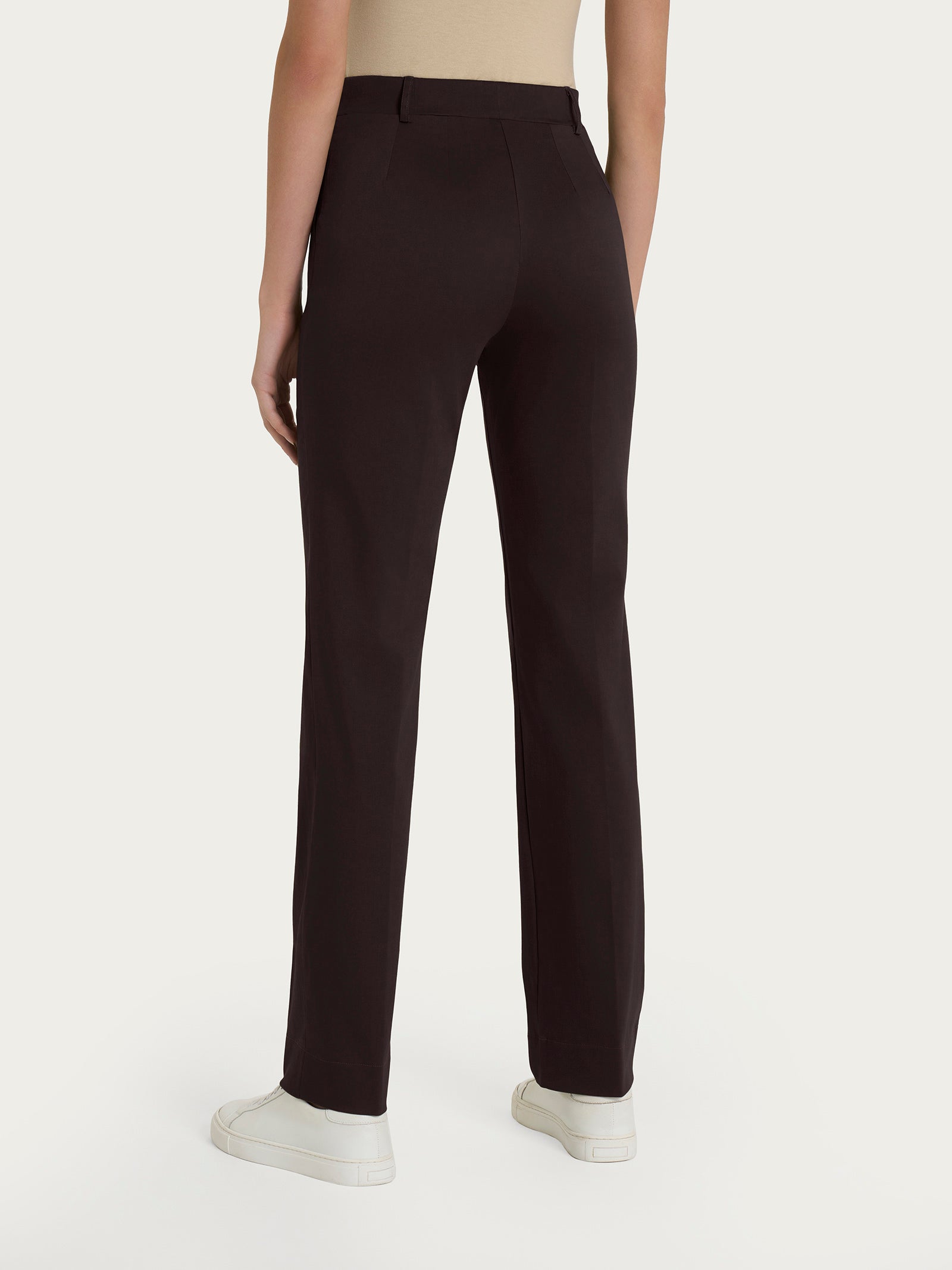 Ragno The Straight Leg pantalone satin chocolate torte risvolto