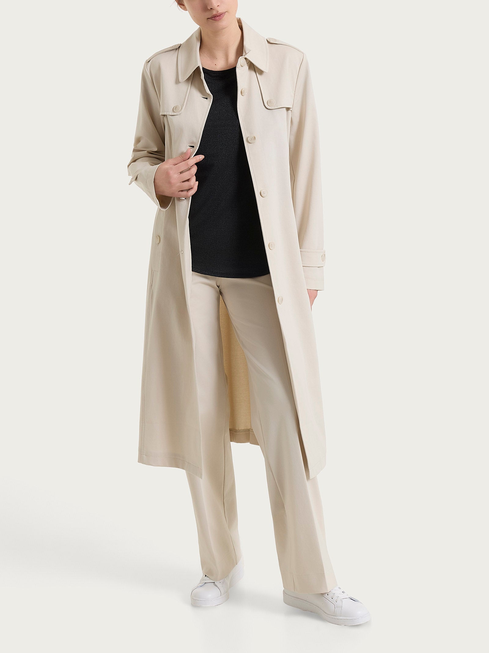 Ragno Compact Light trench lungo Champignon cotone leggero