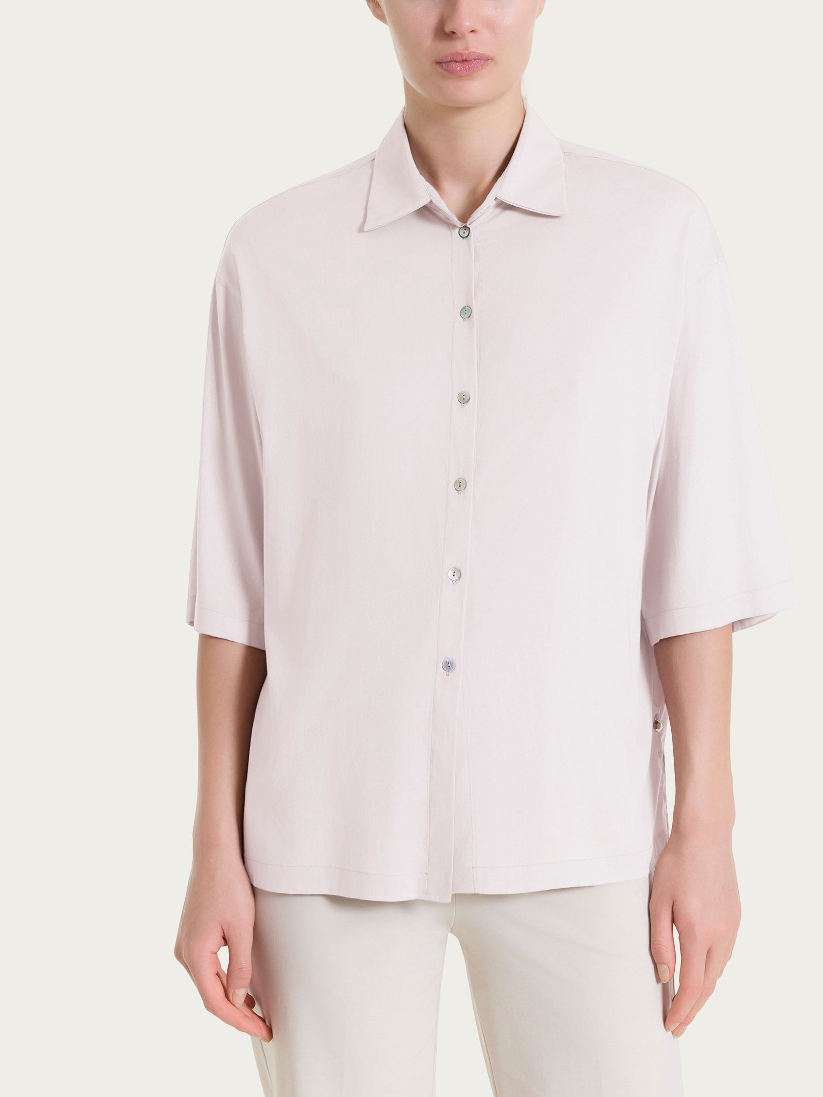 Ragno Camicia Manica 3/4 Voile Stretch Rosa viscosa