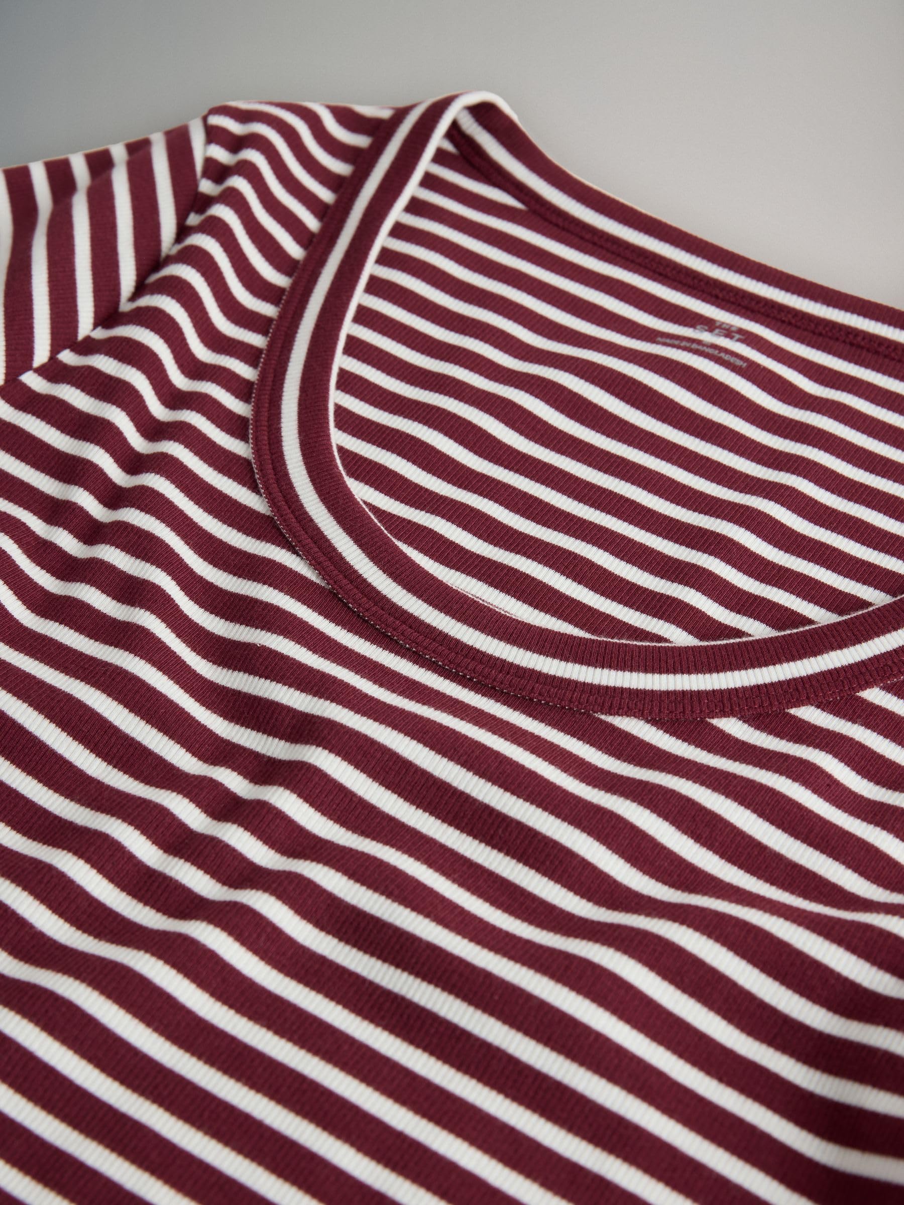 Next The Set Confezione da 5 T-Shirt Coste Donna Scollo Rotondo