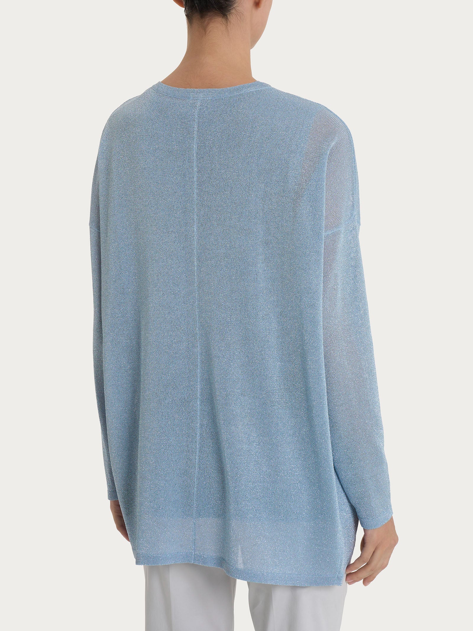 Ragno Crêpe Lurex Cardigan Aperto Lungo Skyway luminoso