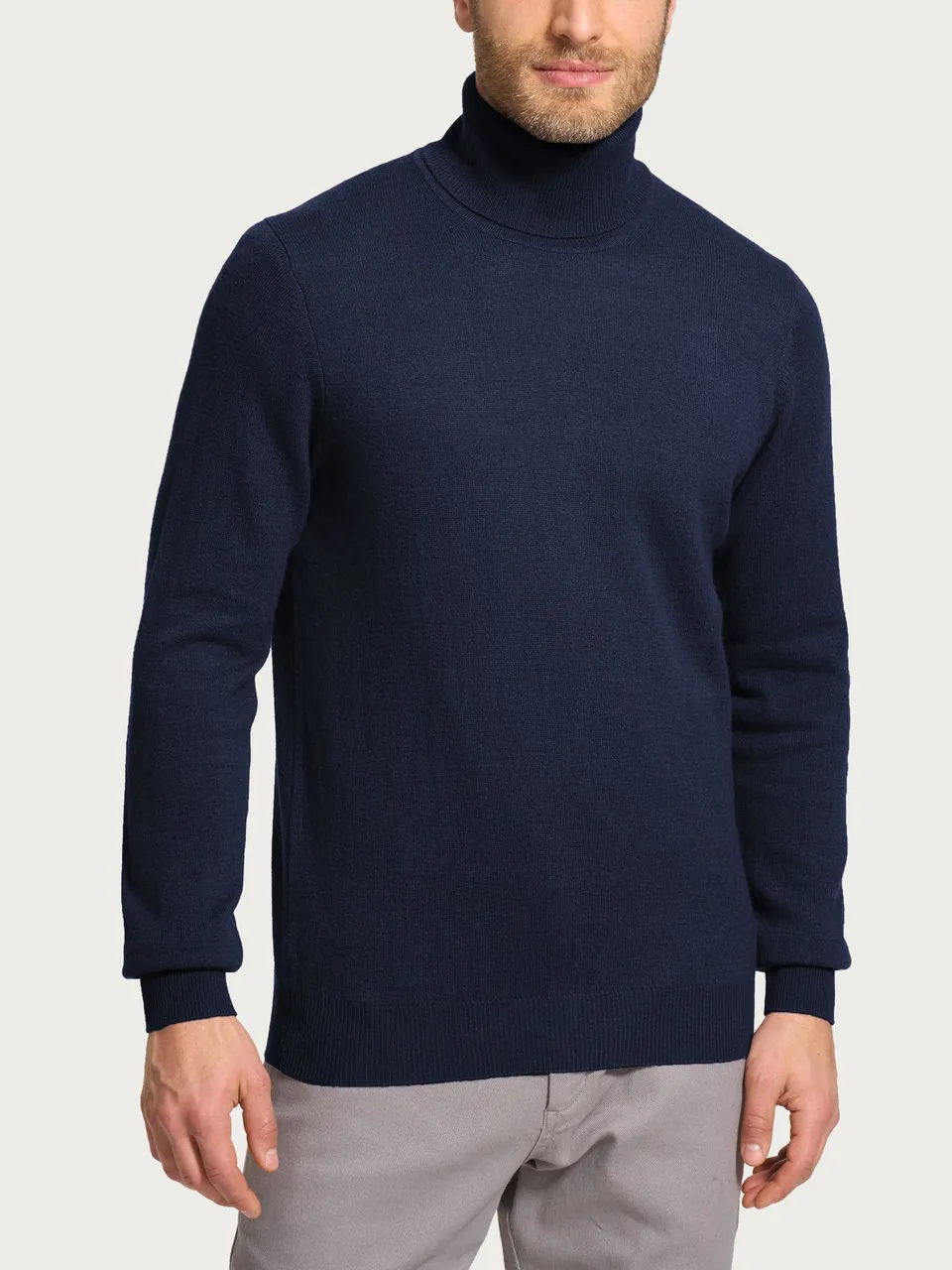 Ragno Cashmerino Dolcevita maglia uomo blu Outer Space calda