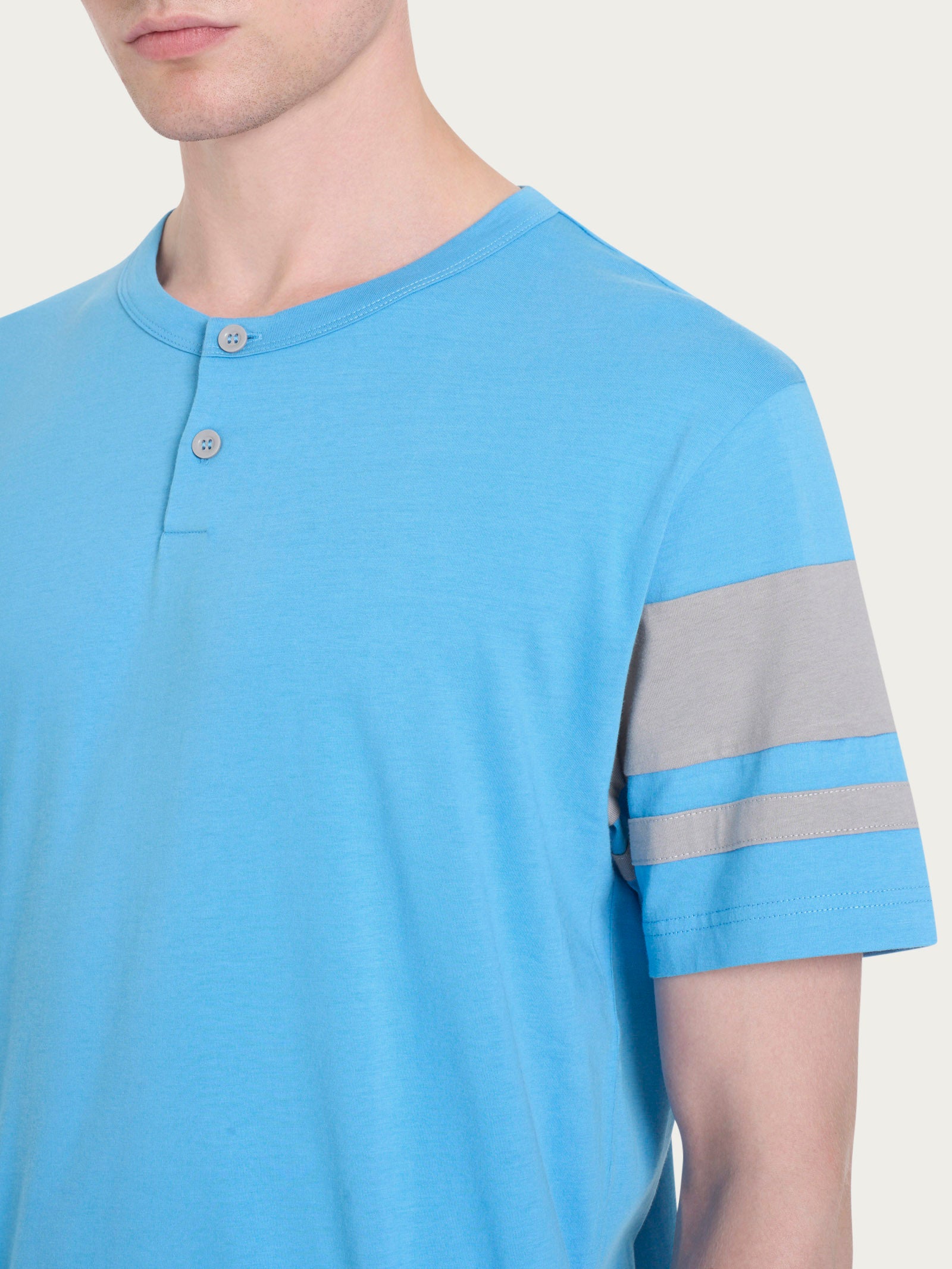 Ragno Pigiama Corto Serafino Uomo Jersey Cotone Azure Blue