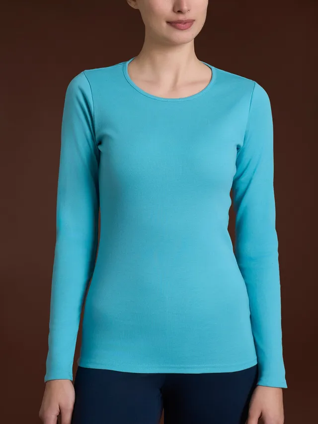 Ragno Thermo Cotton Maglia Girocollo Manica Lunga Azzurra Calda
