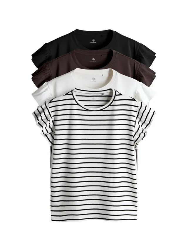 The Set t-shirt donna manica corta con volant 4 pezzi morbide