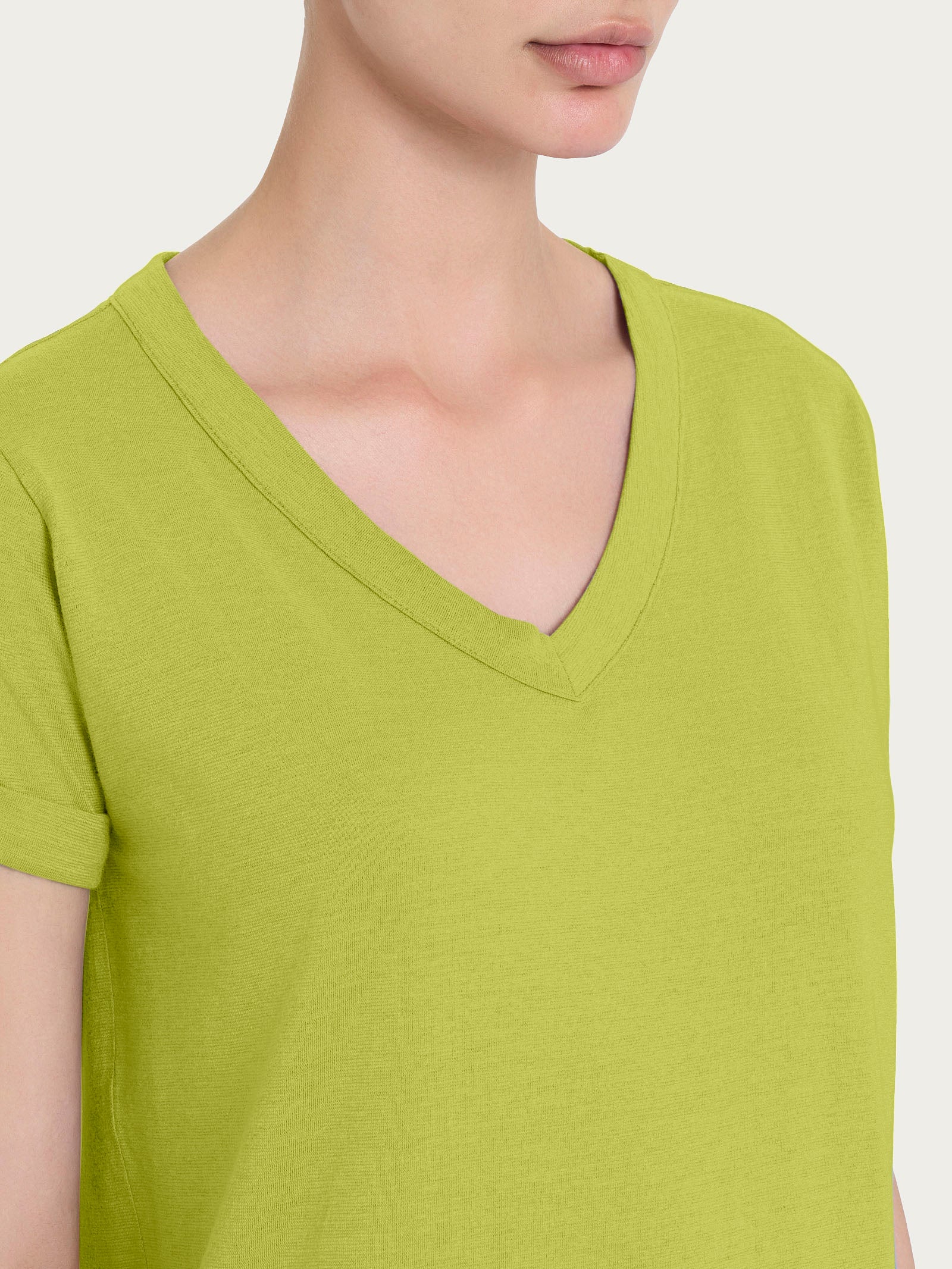 Ragno Scollo a V Maglietta Cotone Grenoble Green