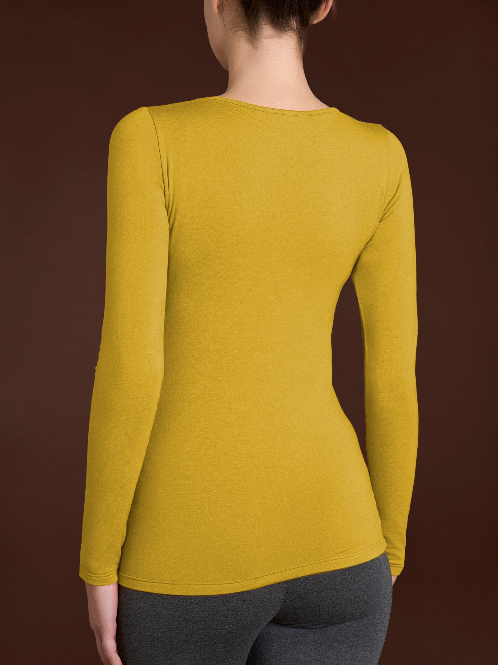 Ragno Eco Viscosa maglietta barchetta manica lunga Oil Yellow elasticizzata