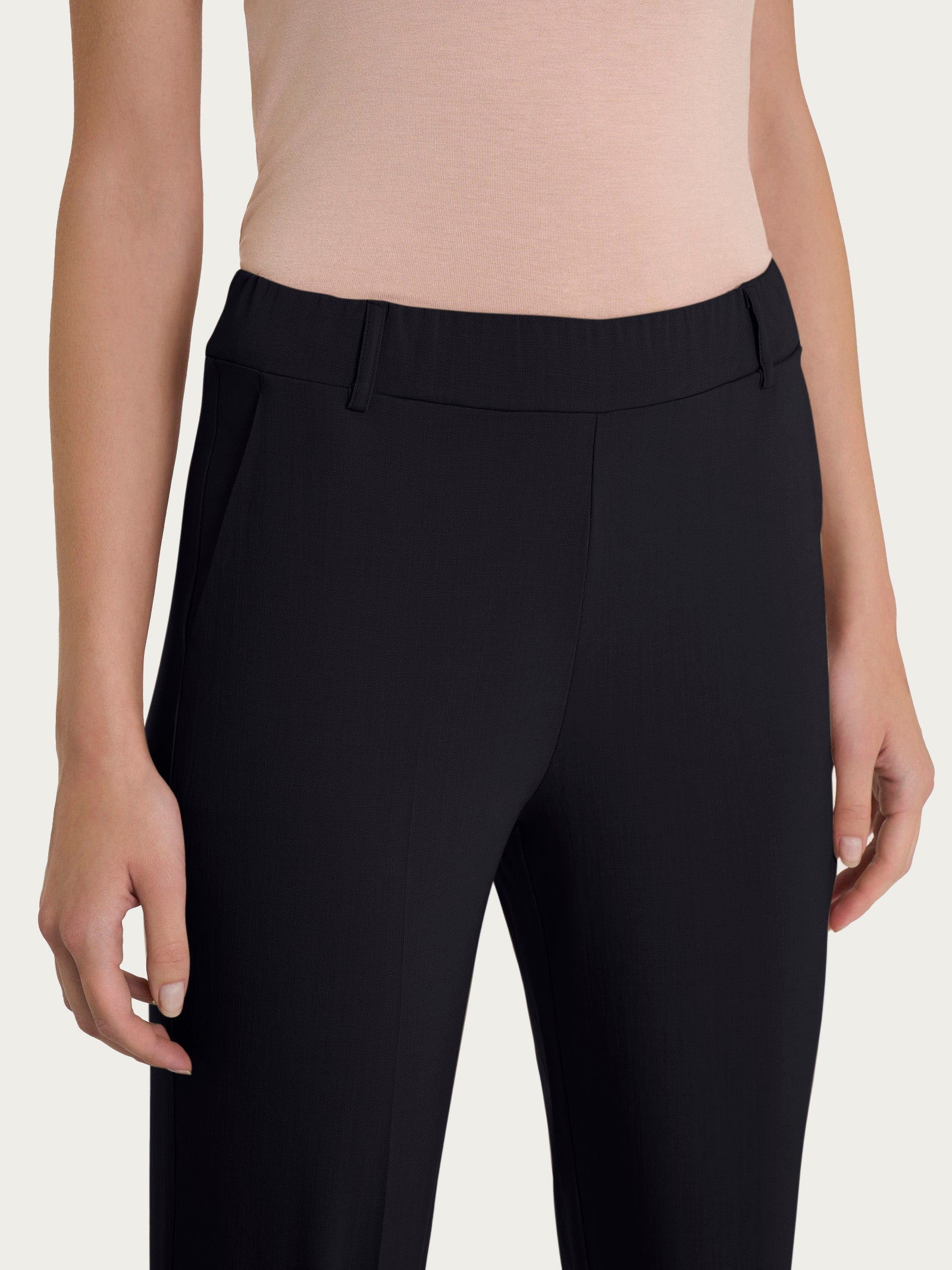Ragno Super Natural Pantalone Dritto Tasche Nero Tencel