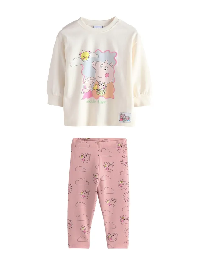 Next Peppa Pig completo bambina maglia leggings 74-80 morbido