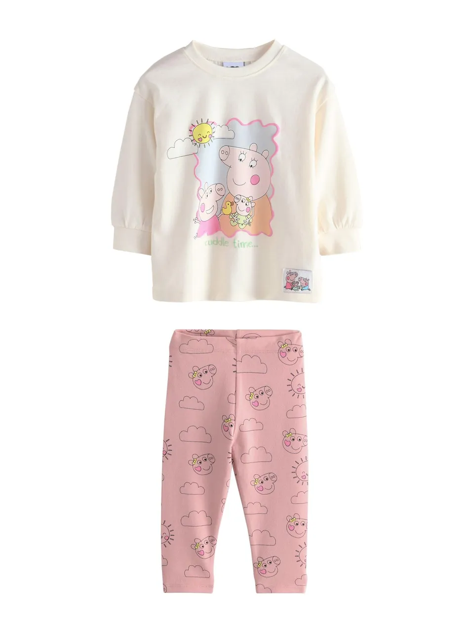 Next Peppa Pig completo bambina maglia leggings 74-80 morbido
