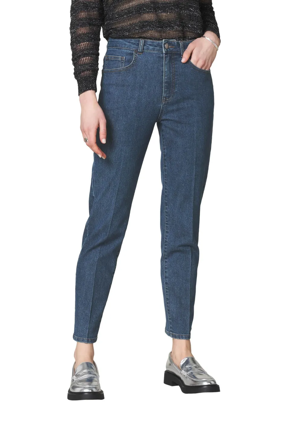 Goldenpoint Straight Denim leggings donna denim elasticizzati