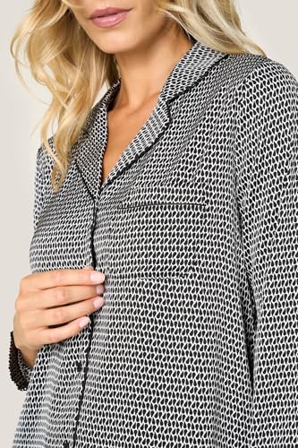 Goldenpoint Abbottonato Drops pigiama lungo donna aperto davanti