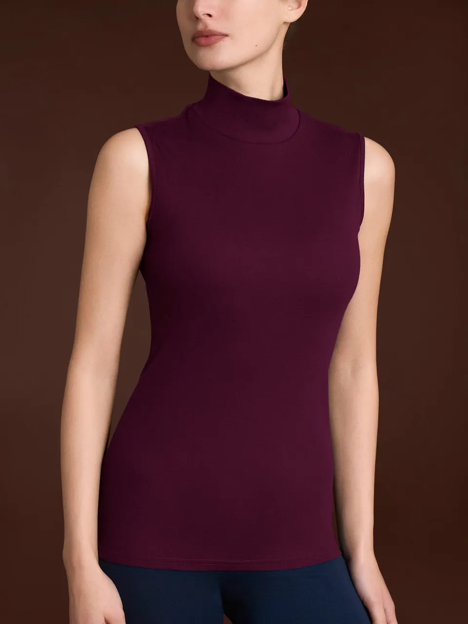 Ragno Thermo Cotton Smanicato collo alto donna Fig caldo