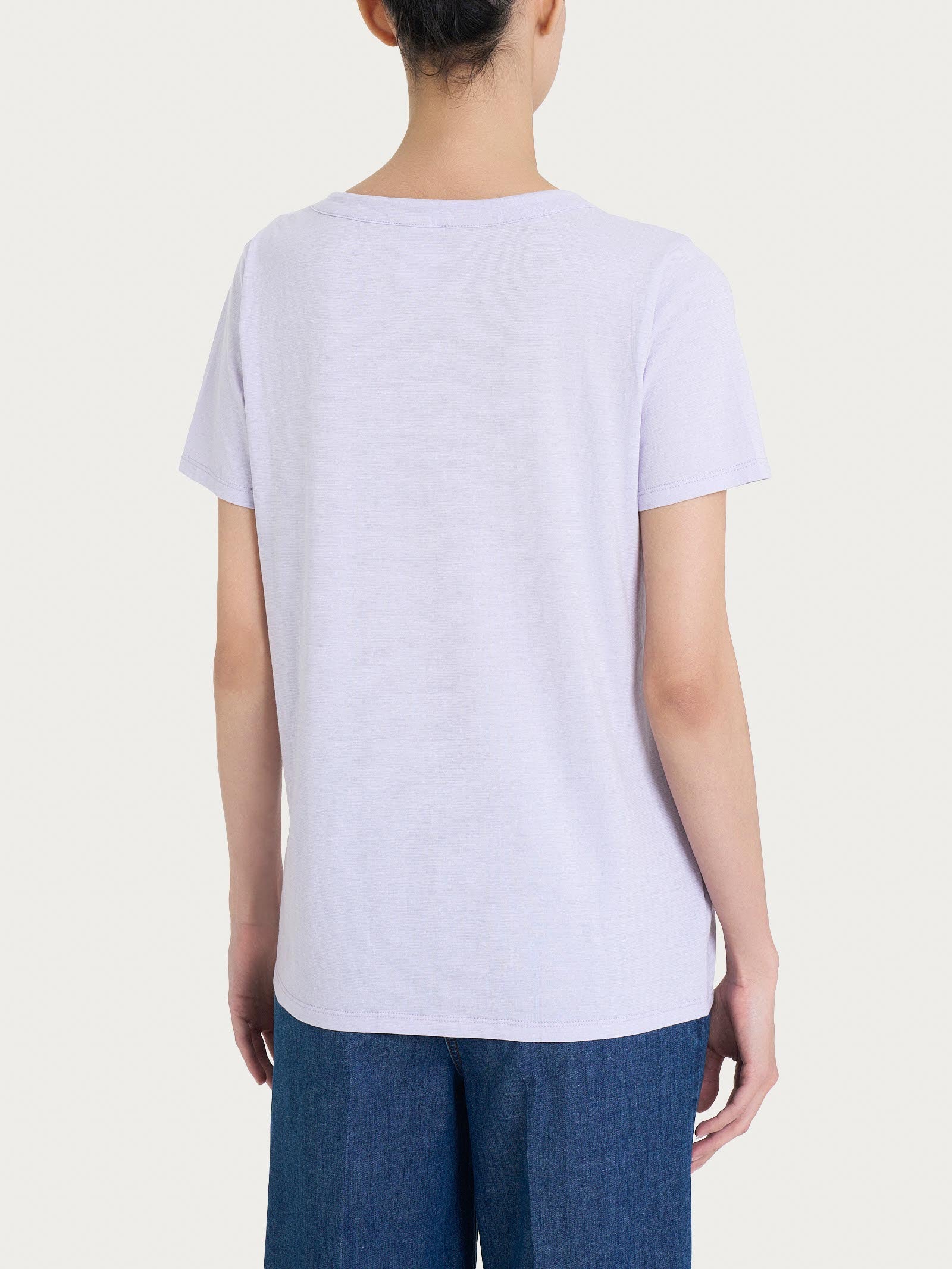 Ragno Slub Jersey T-shirt Girocollo Rosa Thistle