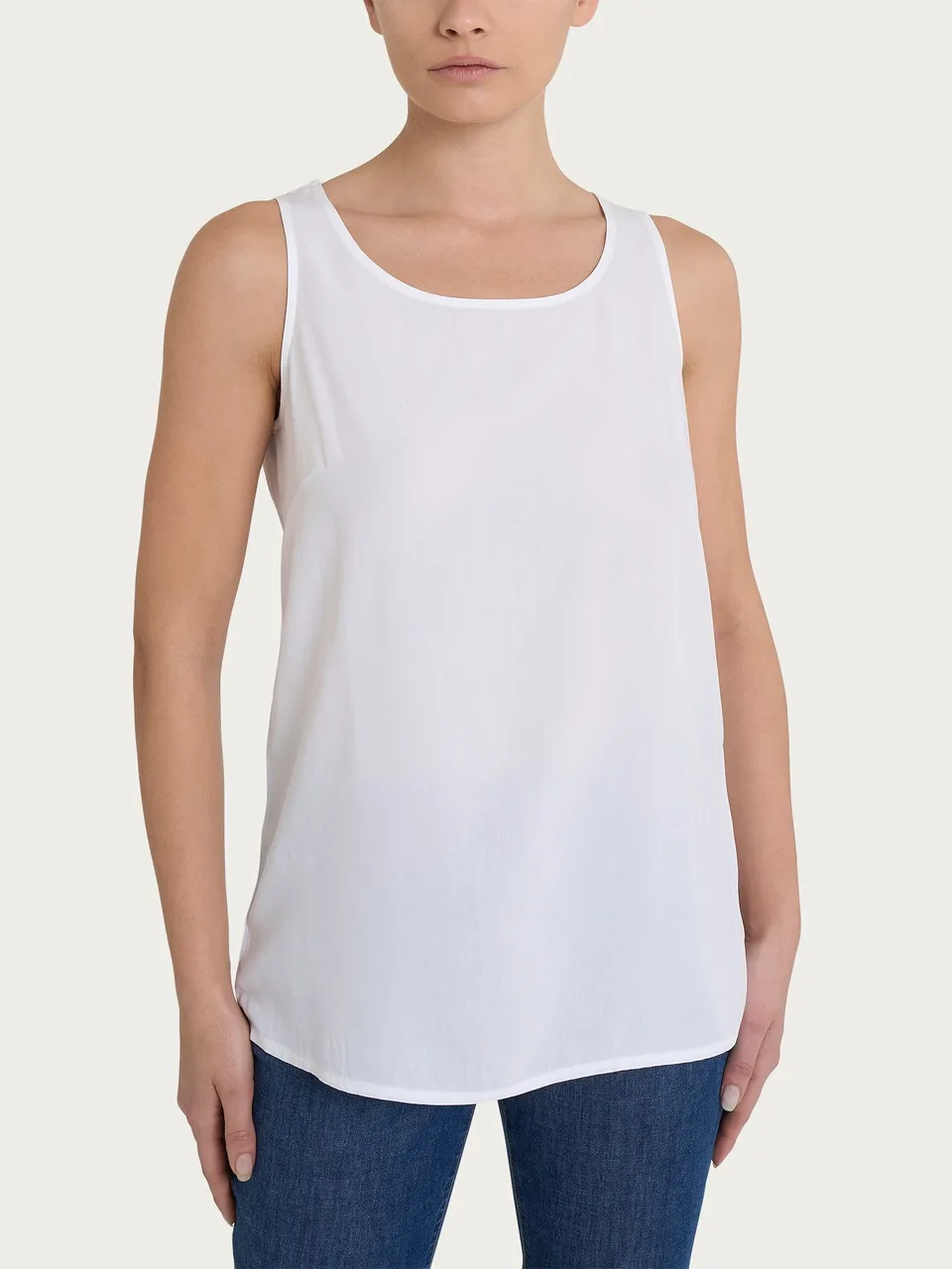 Ragno EcoSeta Top Smanicato Bianco Spalla Larga Fluido