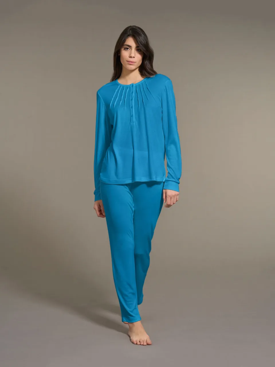 Ragno Jersey Pigiama lungo micromodal Vallarta Blue