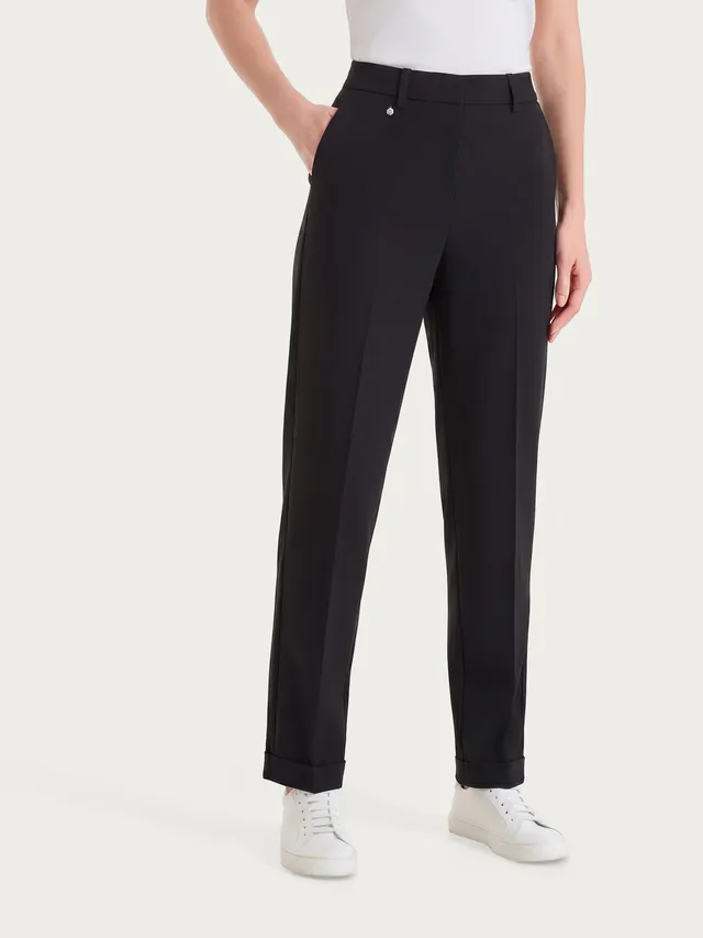 Ragno Super Fresh pantalone carota nero tapered cotone