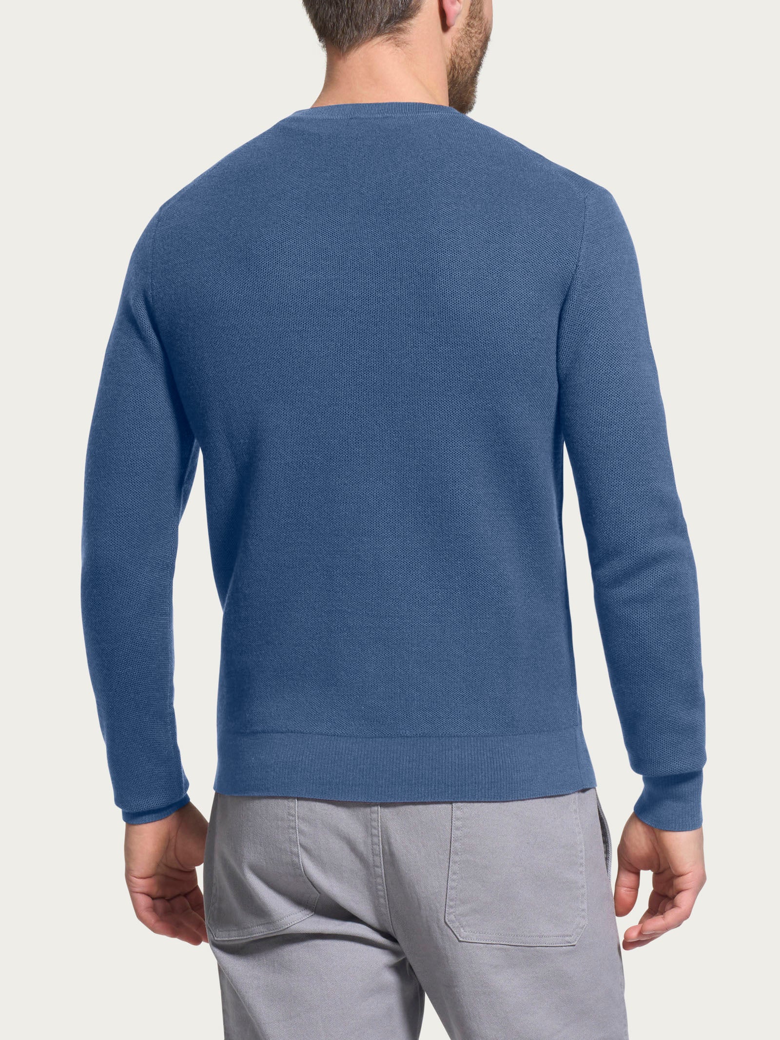 Ragno Merino Soft Pull Punto Links maglia grigio blu