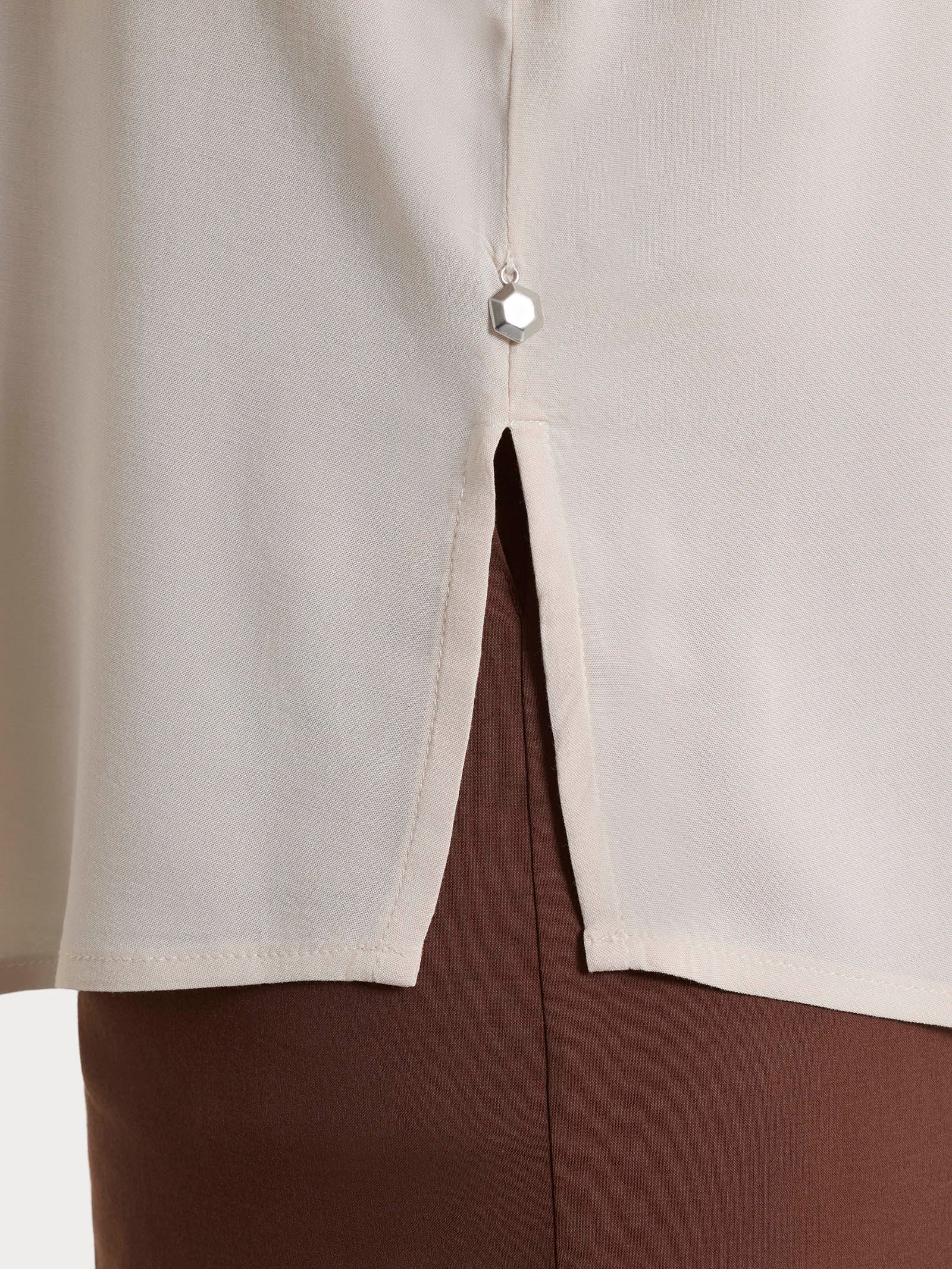 Ragno Voile Stretch blusa serafino Champignon leggera