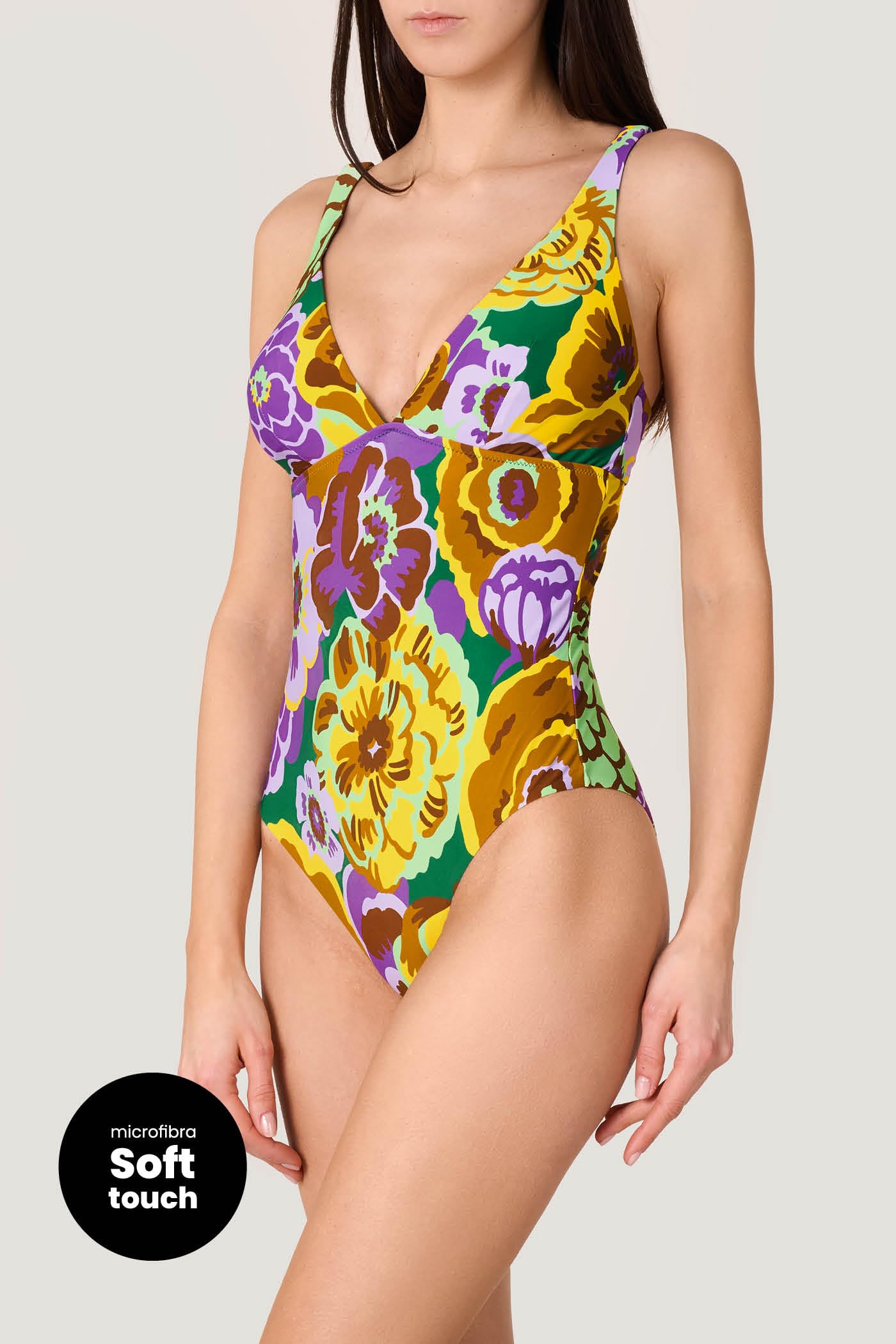 Goldenpoint Fleur costume intero triangolo floreale multicolor