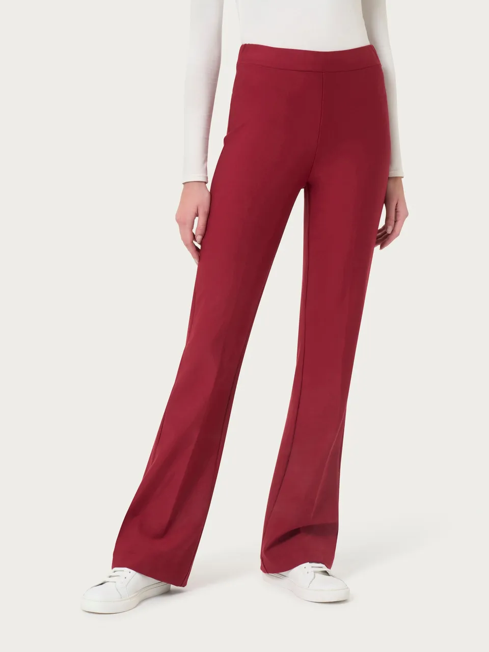 Ragno Compact pantalone flare rosso elasticizzato