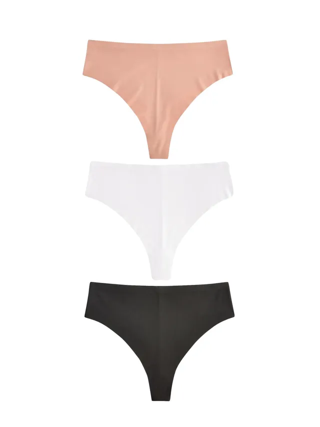 Next perizomi vita alta 3 paia neri bianchi nude invisibili