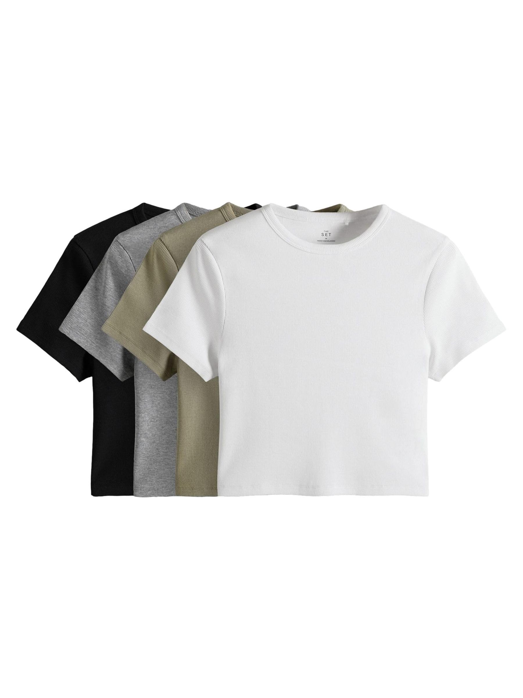 Next The Set t-shirt crop donna coste 4 pezzi aderenti