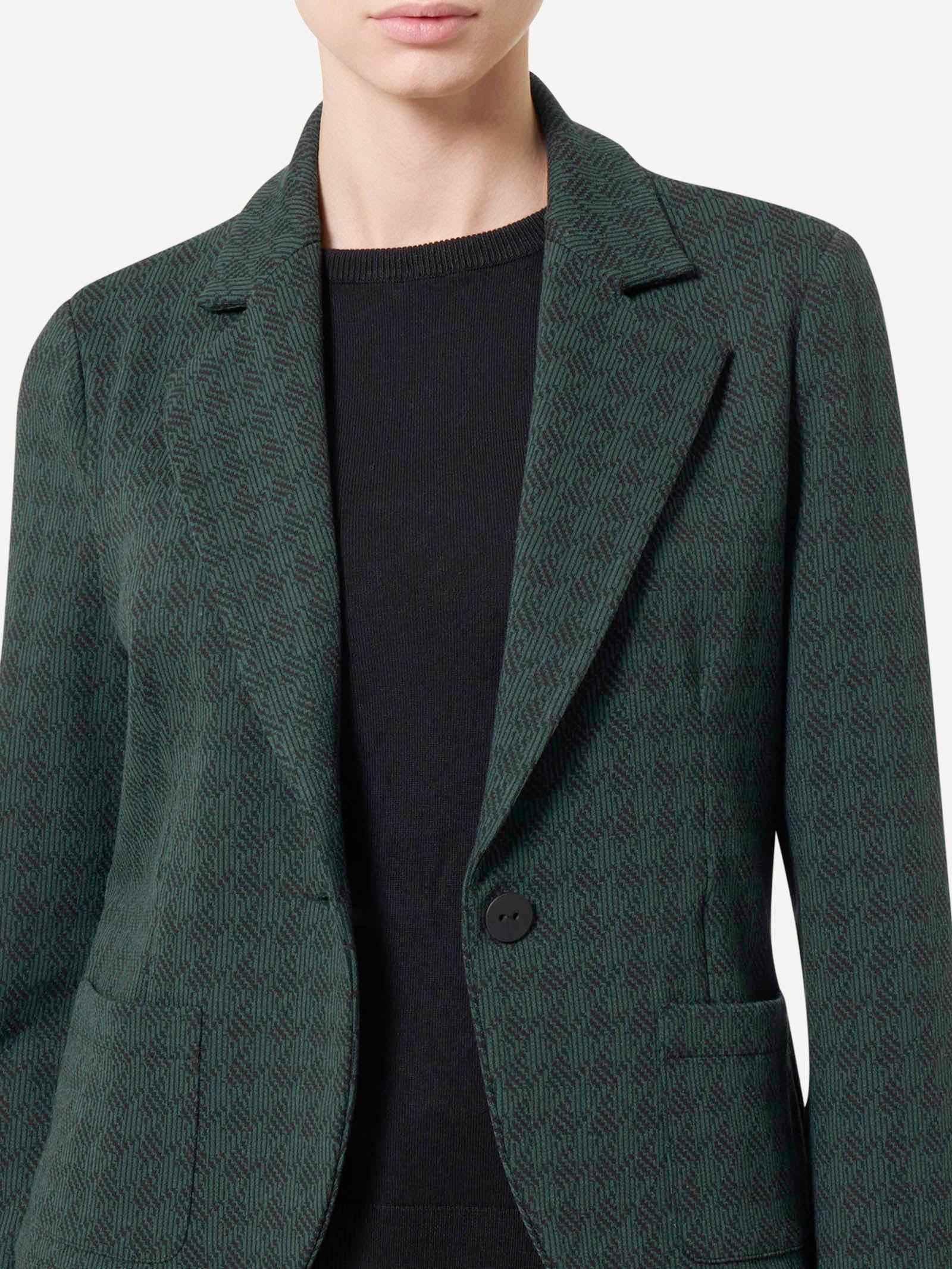 Ragno Compact blazer corto Eco Jacquard Rain Forest