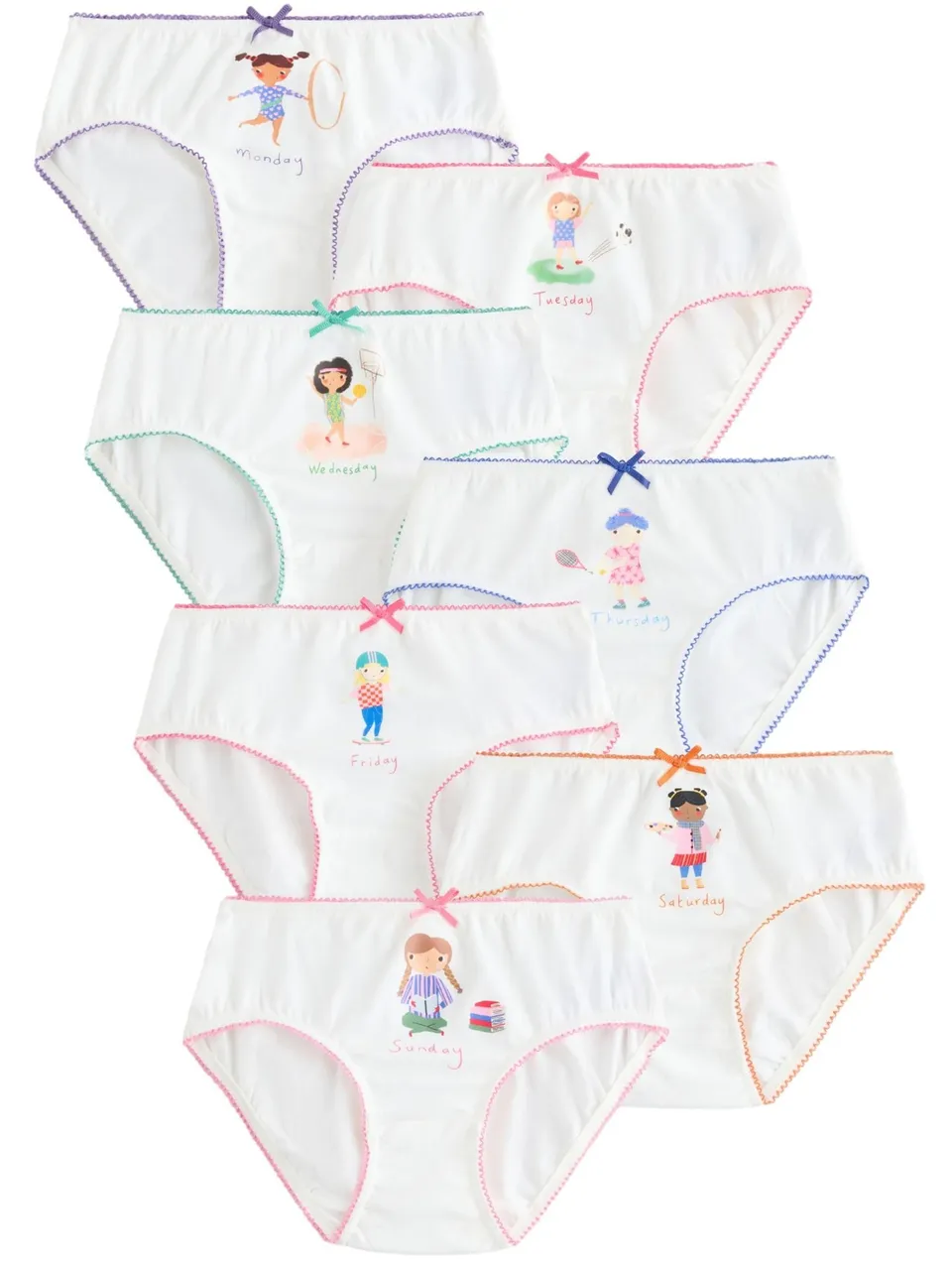 Next Slip Bambina Cotone Confezione 7 Pezzi Cotone